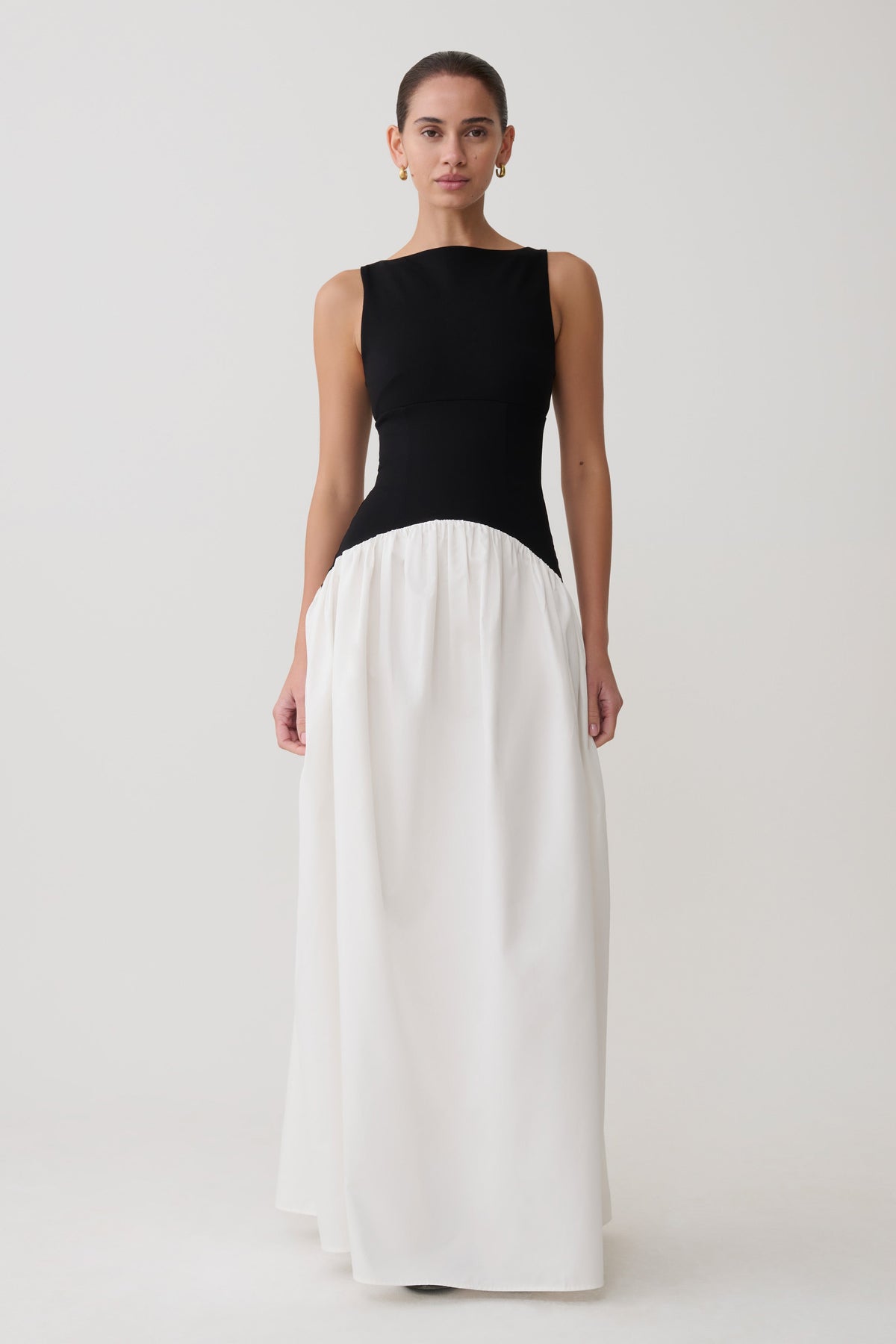 Acacia Contrast Sleeveless Maxi Dress - Black/White #4