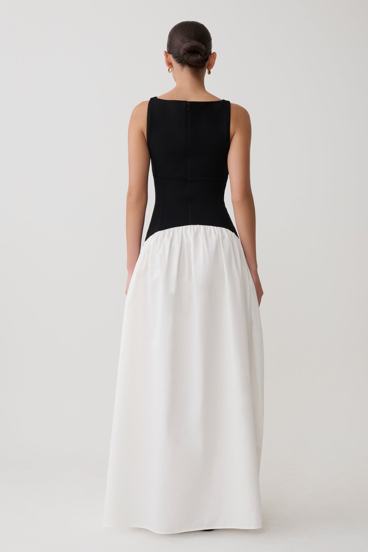 Acacia Contrast Sleeveless Maxi Dress - Black/White #2