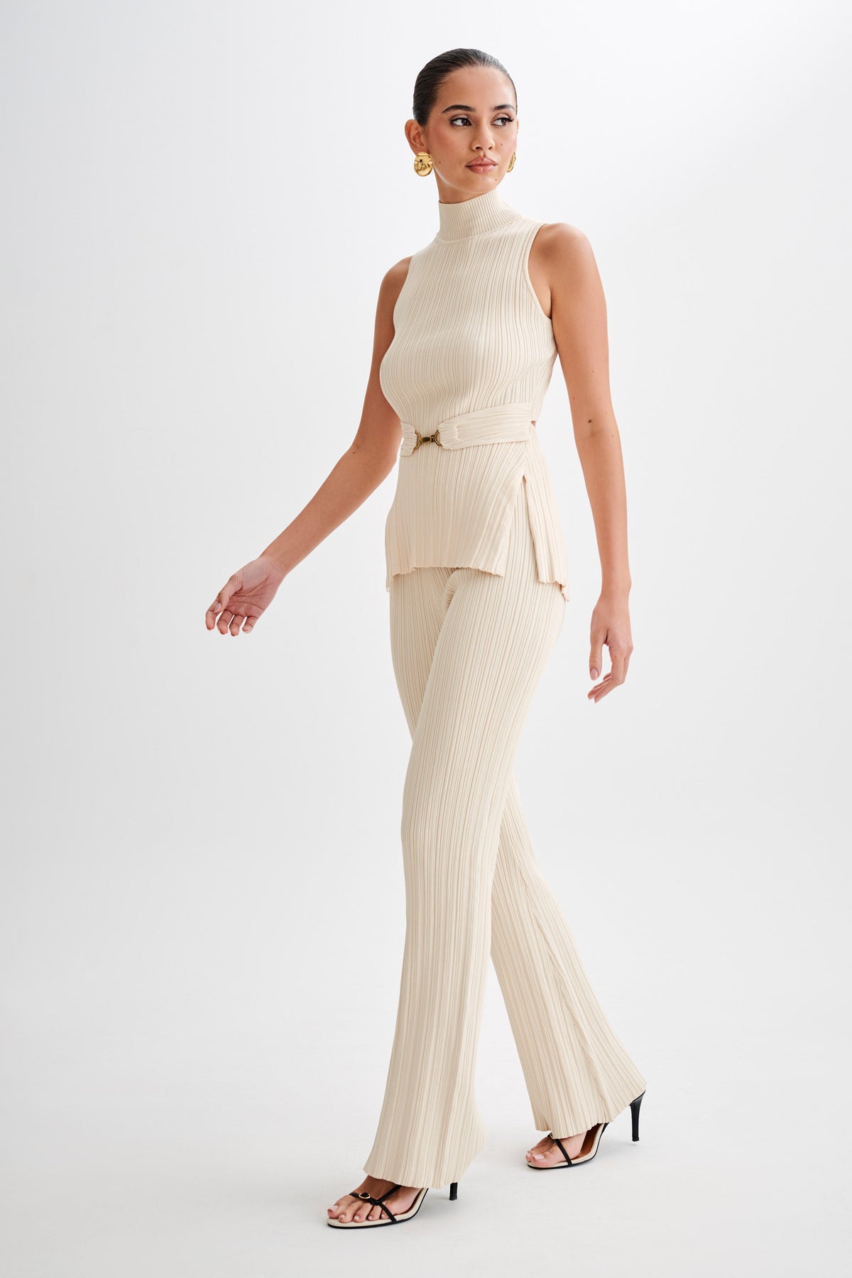 Tanya Cut Out High Neck Top - Cream #6