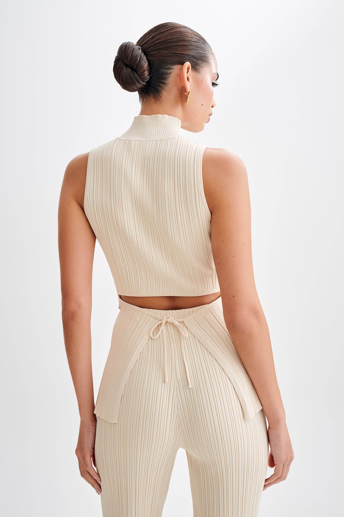 Tanya Cut Out High Neck Top - Cream #5