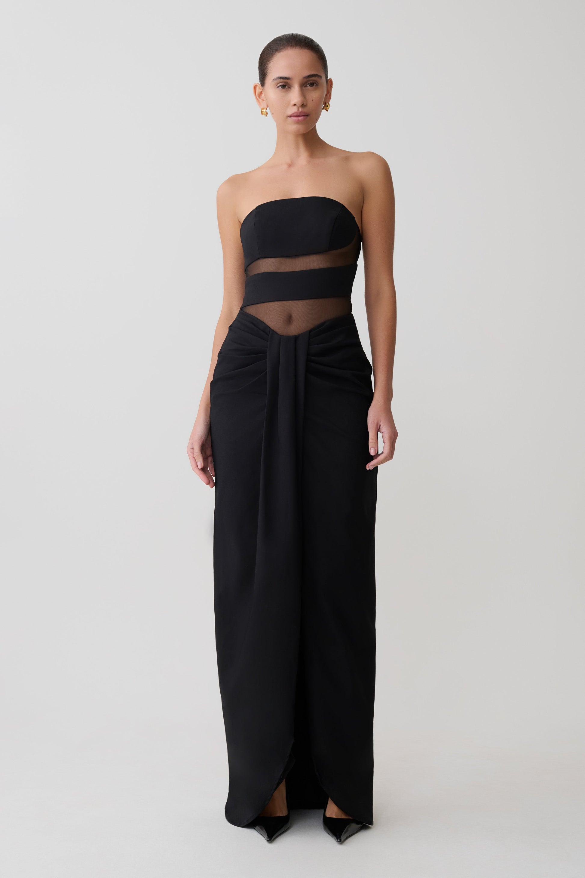 Paulina Cut Out Strapless Maxi Dress - Black #4
