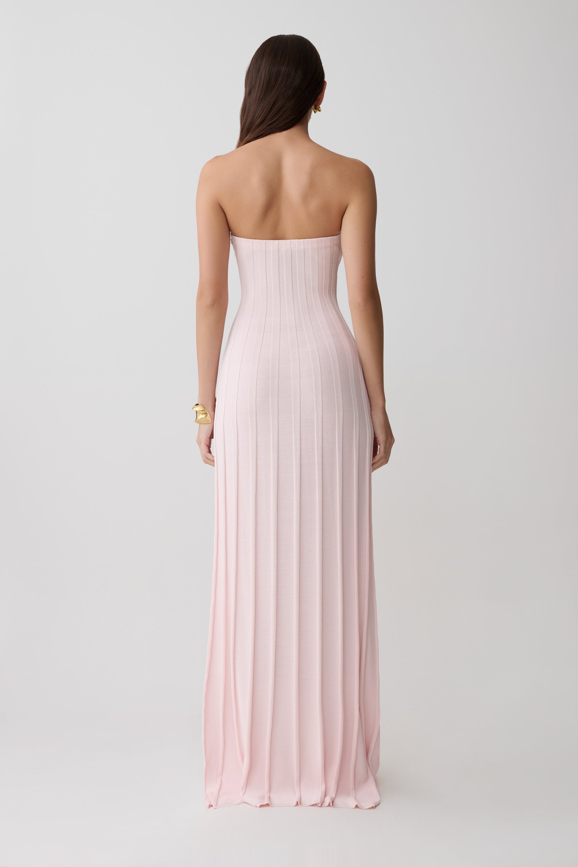 Pia Ribbed Strapless Maxi Dress - Baby Pink #2