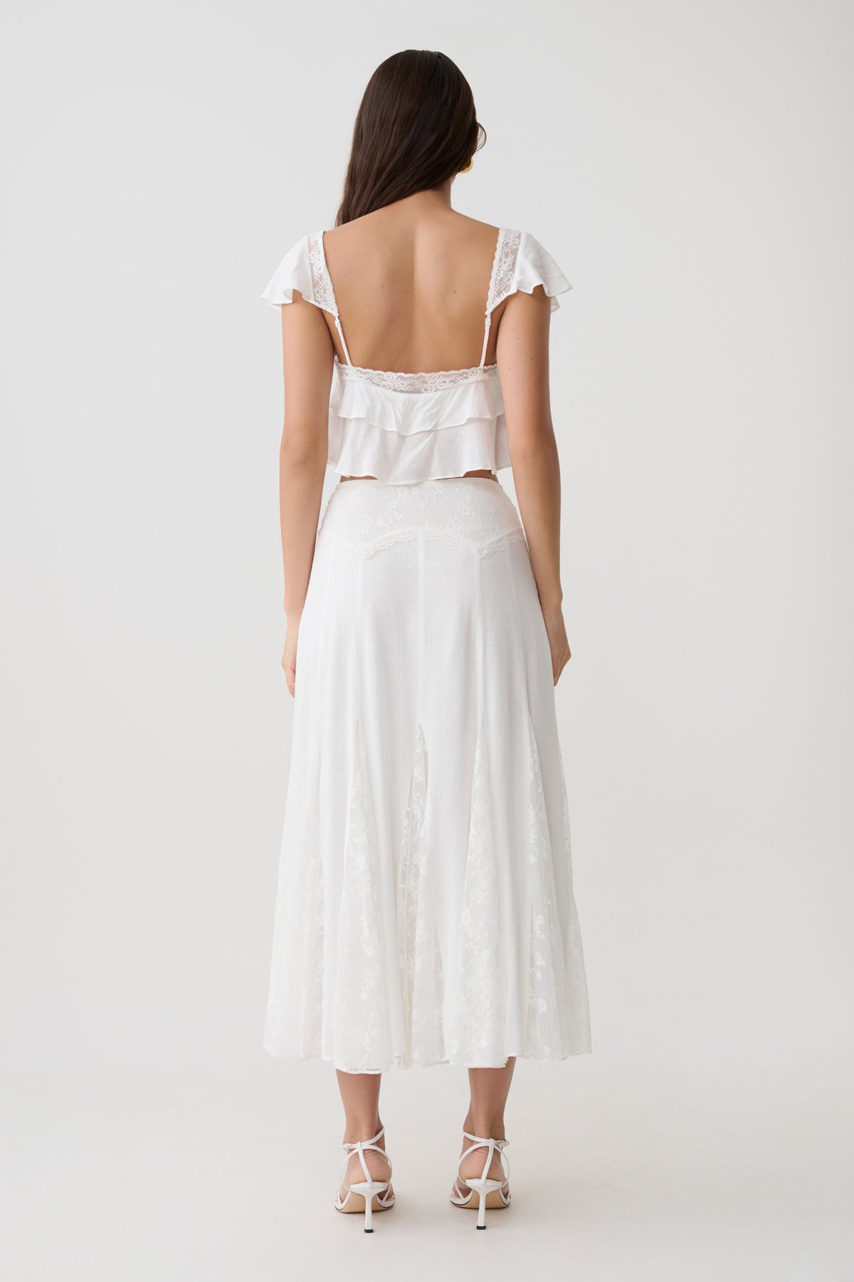Skylar Lace Sleeveless Crop Top - White #6