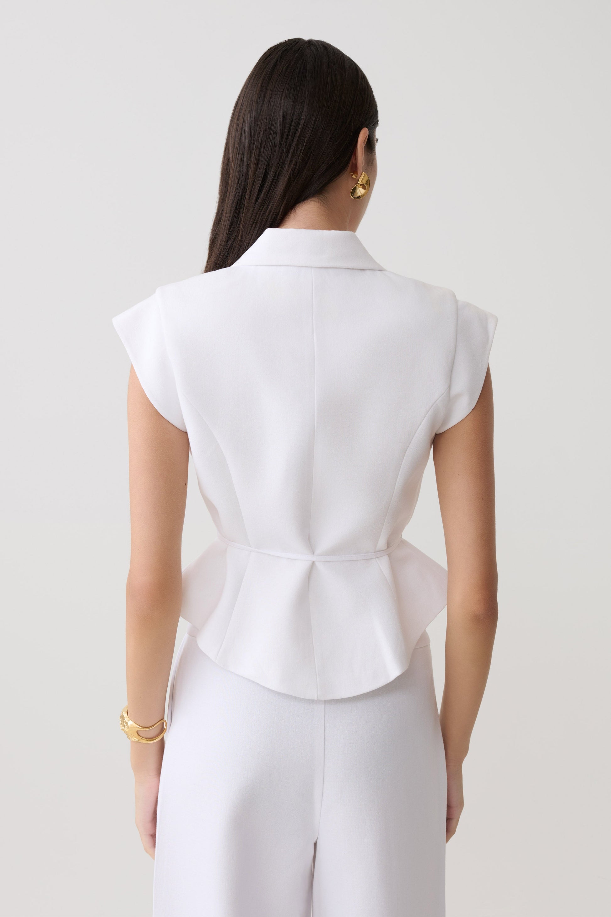 Andina Shortsleeve Linen Top - White #2