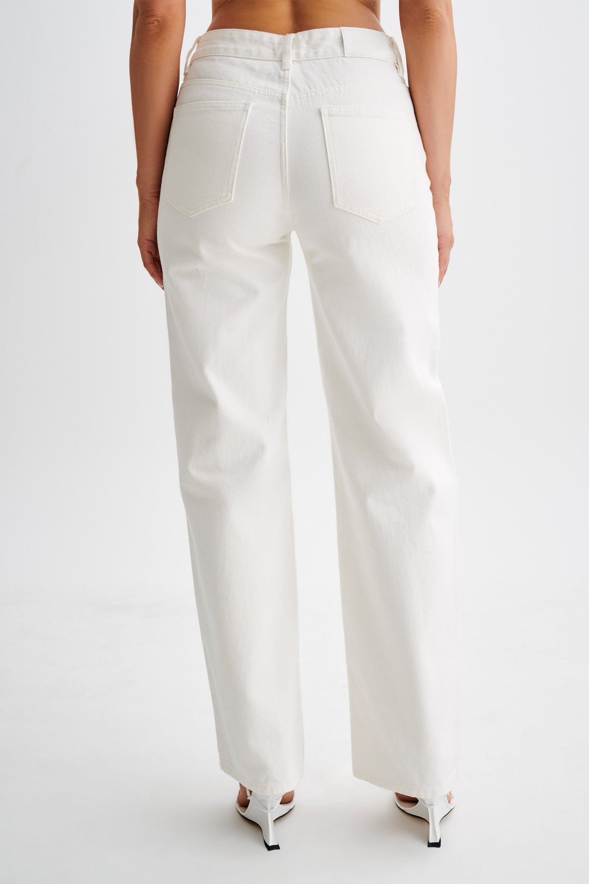 Roxy Wide Leg High Waist Denim Jeans - White #7