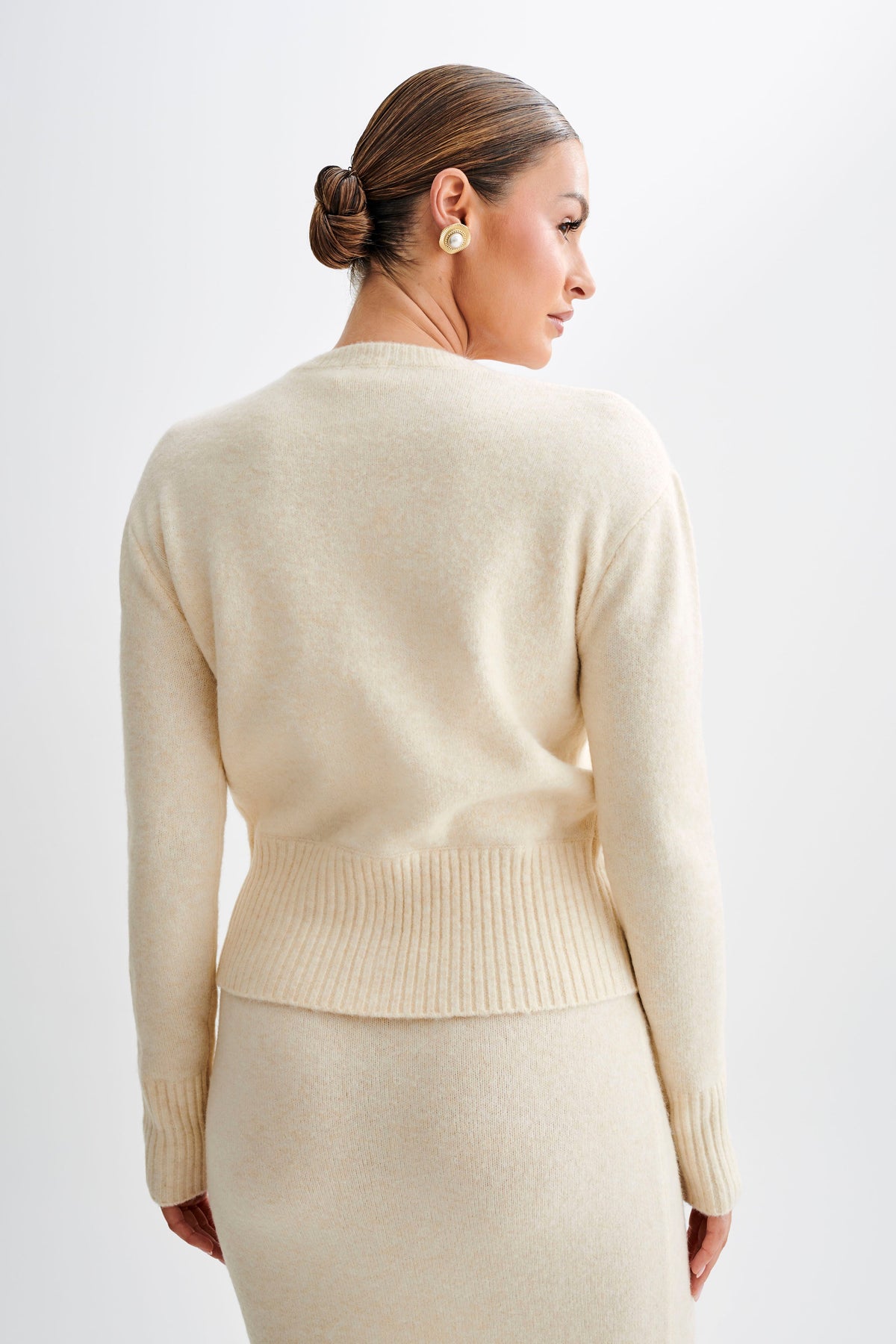 Genevieve Oversized Knit Cardigan - Cream Marle #3