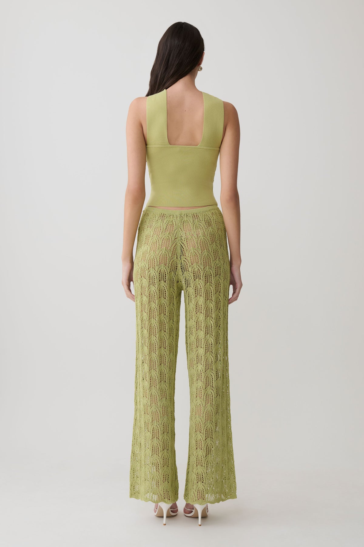 Angelika Twist Front Knit Top - Light Olive #6
