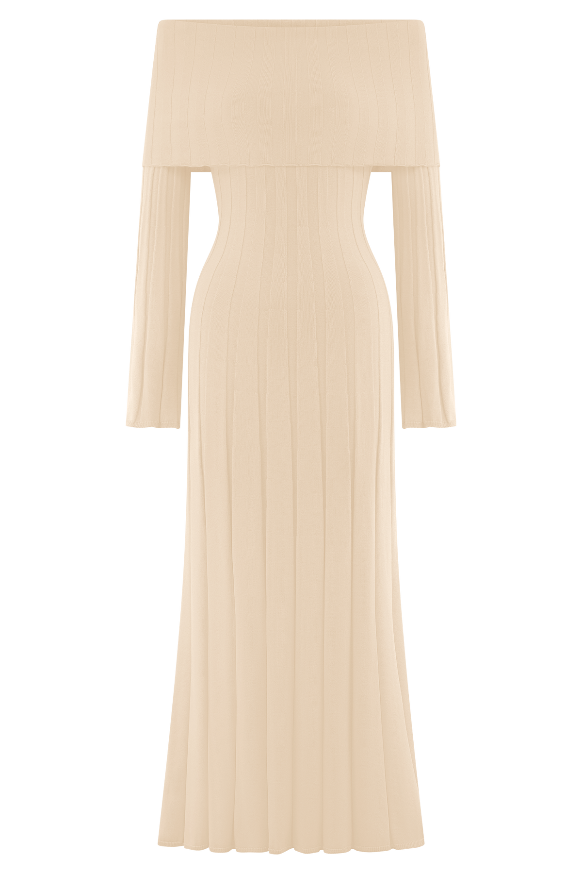 Alonza Long Sleeve Knit Midi Dress - Cream #7