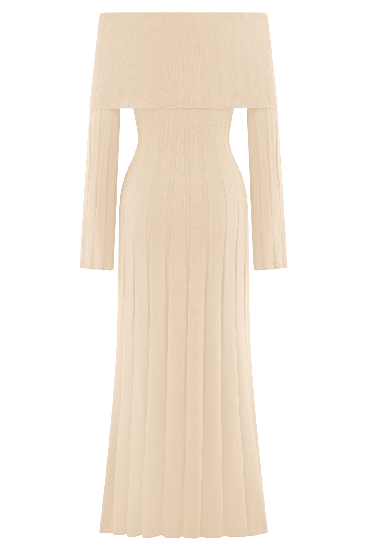 Alonza Long Sleeve Knit Midi Dress - Cream