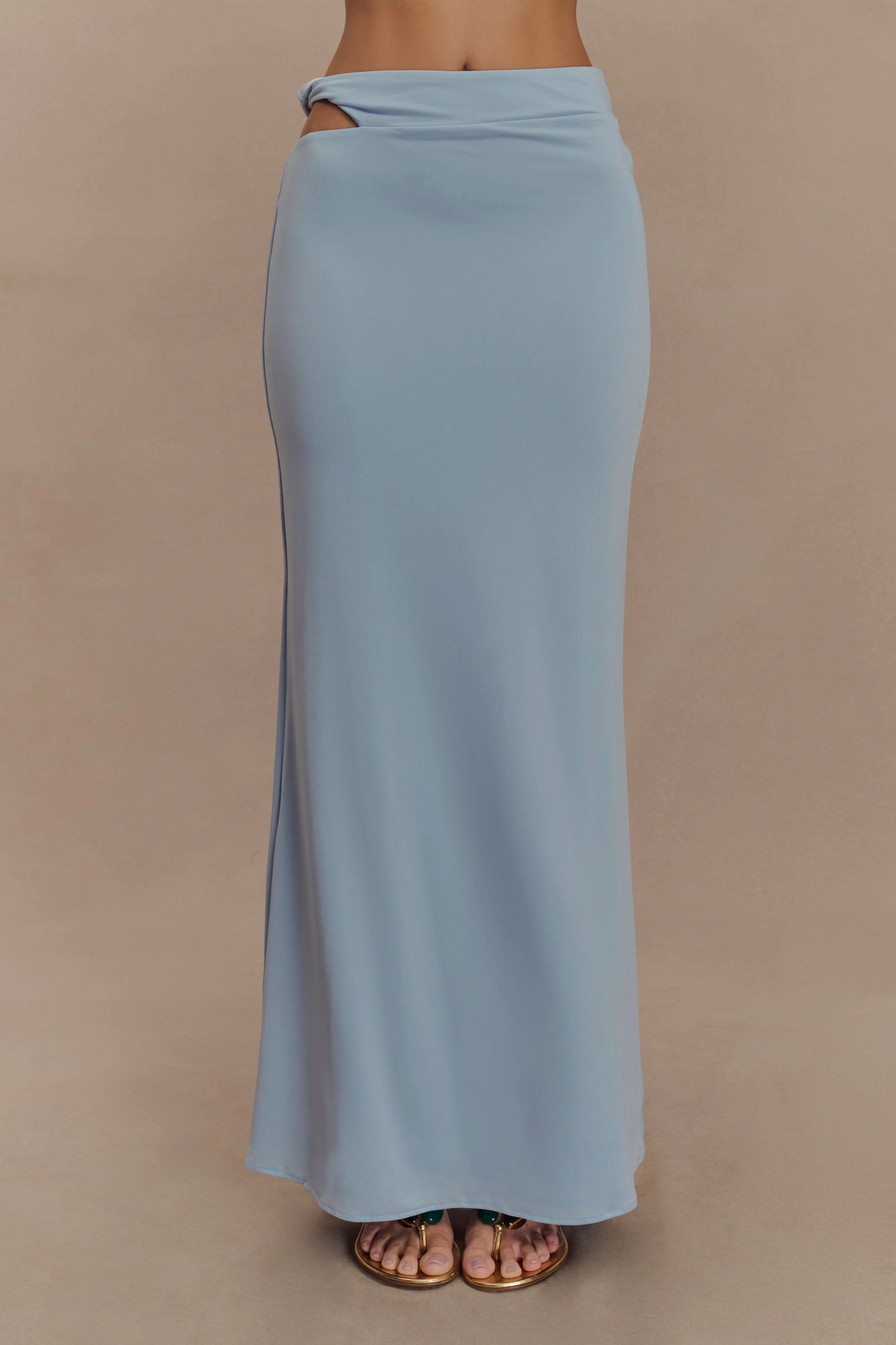 Haven Slinky Twist Midi Skirt - Pale Blue #5