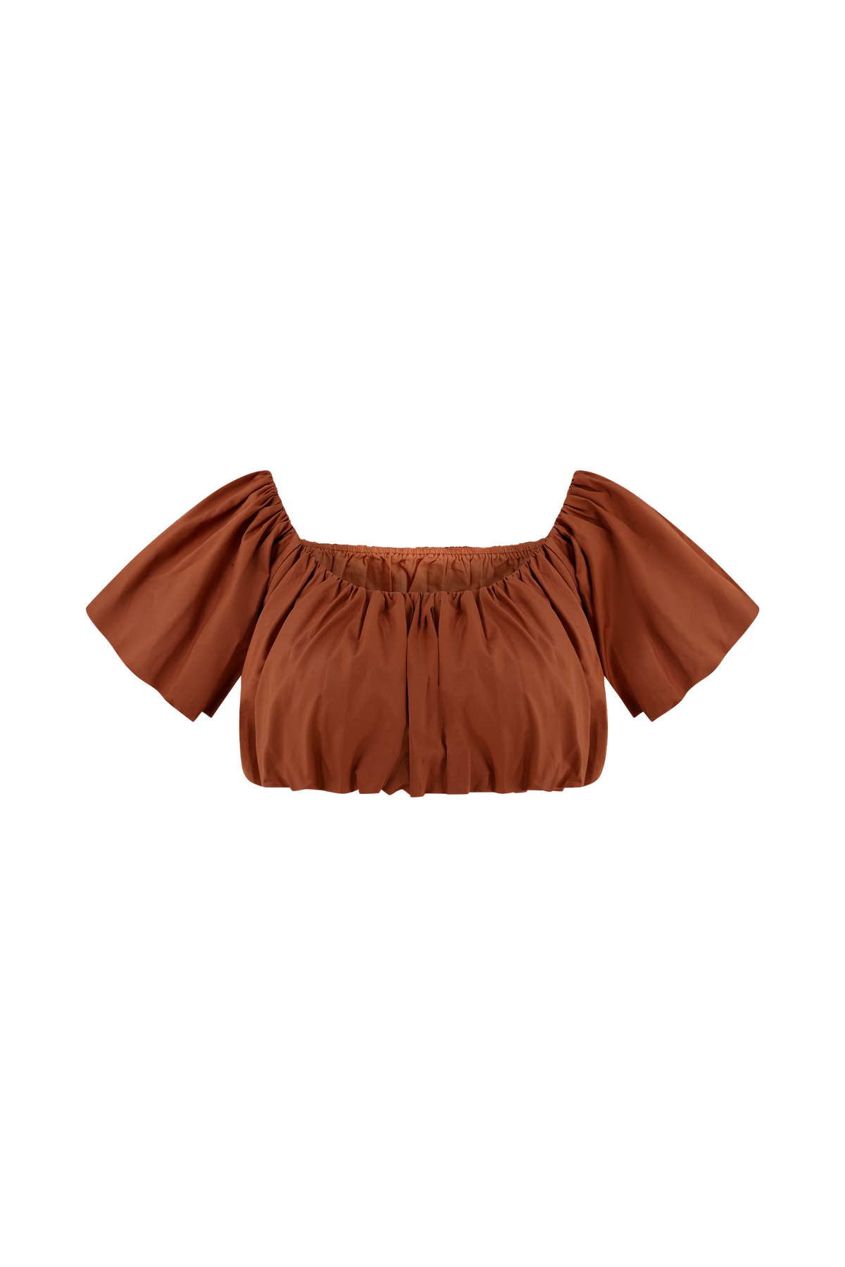 Autumn Off Shoulder Bubble Top - Burnt Orange
