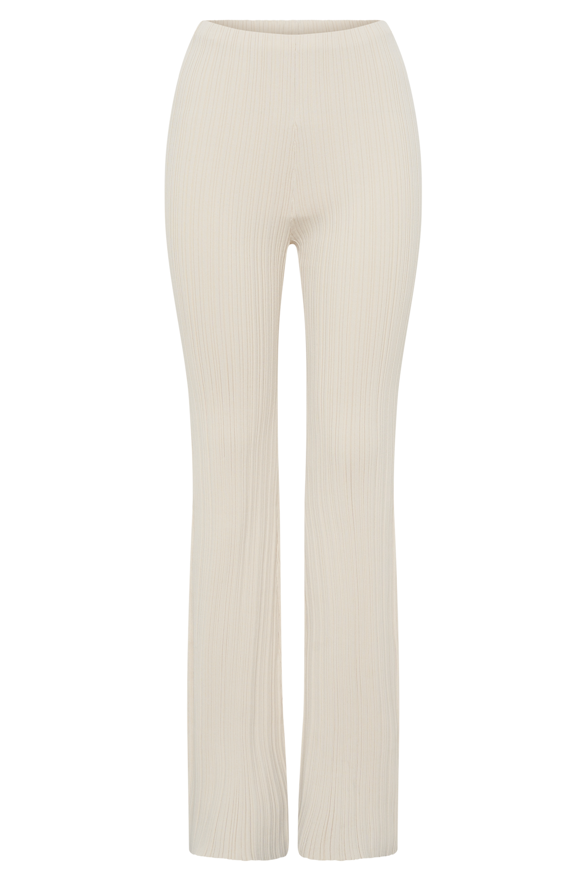 Chiara Straight Leg Rib Knit Pant - Cream