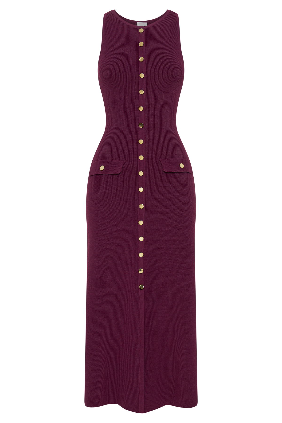 Sawyer Sleeveless Buttoned Maxi Dress - Plum