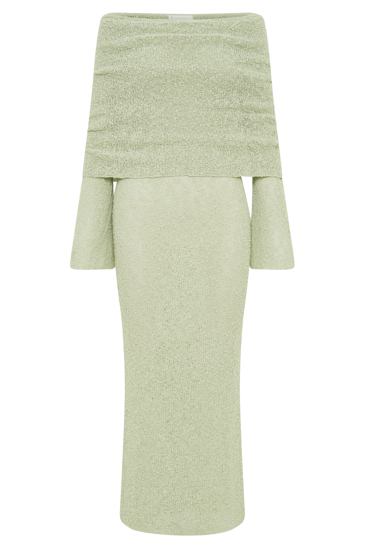 Marisol Off Shoulder Boucle Maxi Dress - Pastel Green #9