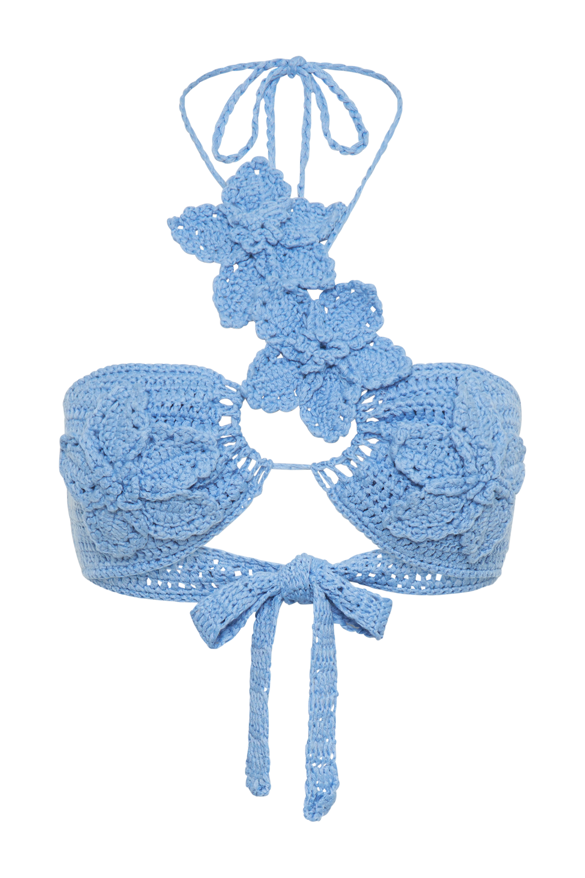 River Floral Crochet Bikini Top - Cornflower Blue #9