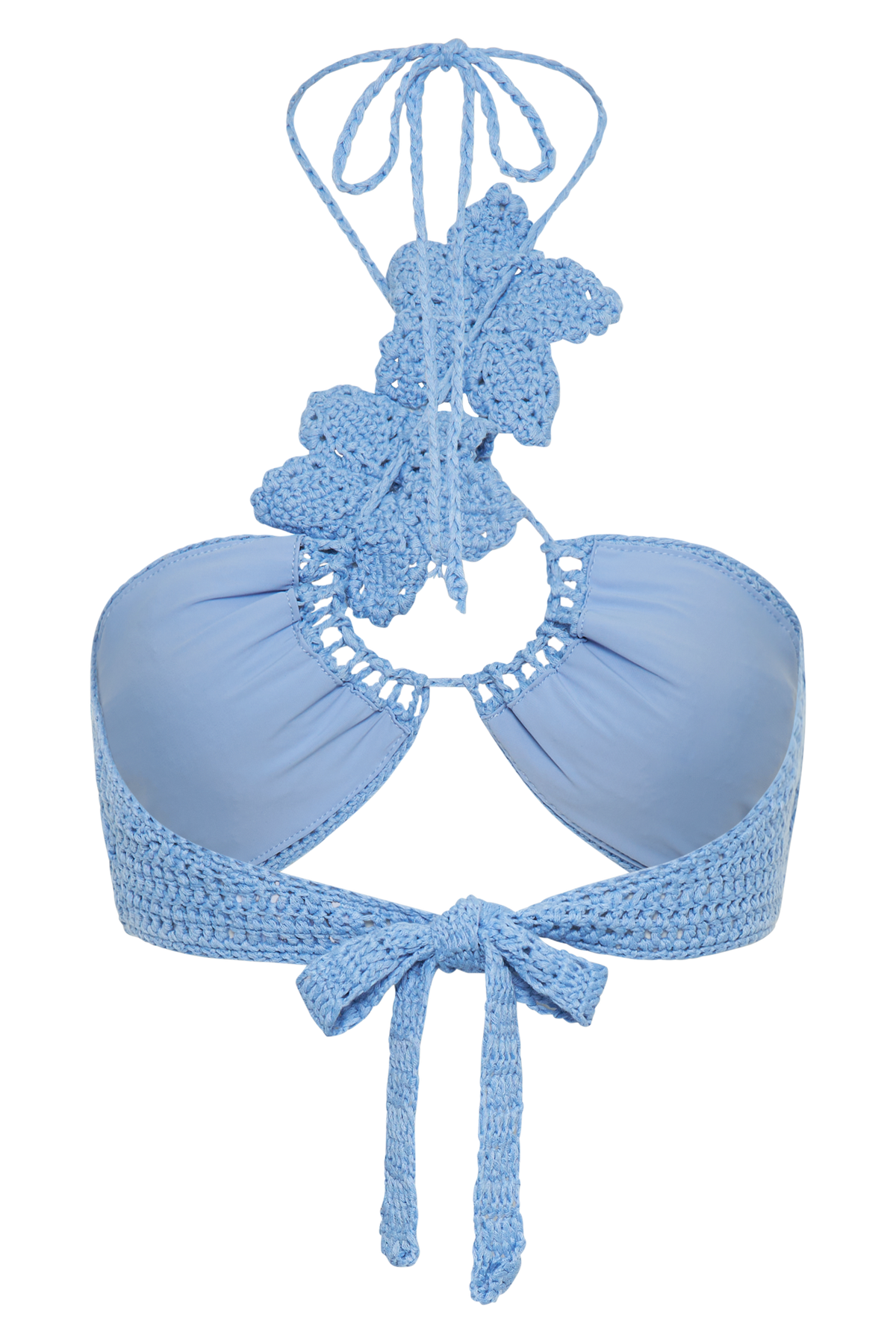 River Floral Crochet Bikini Top - Cornflower Blue #8