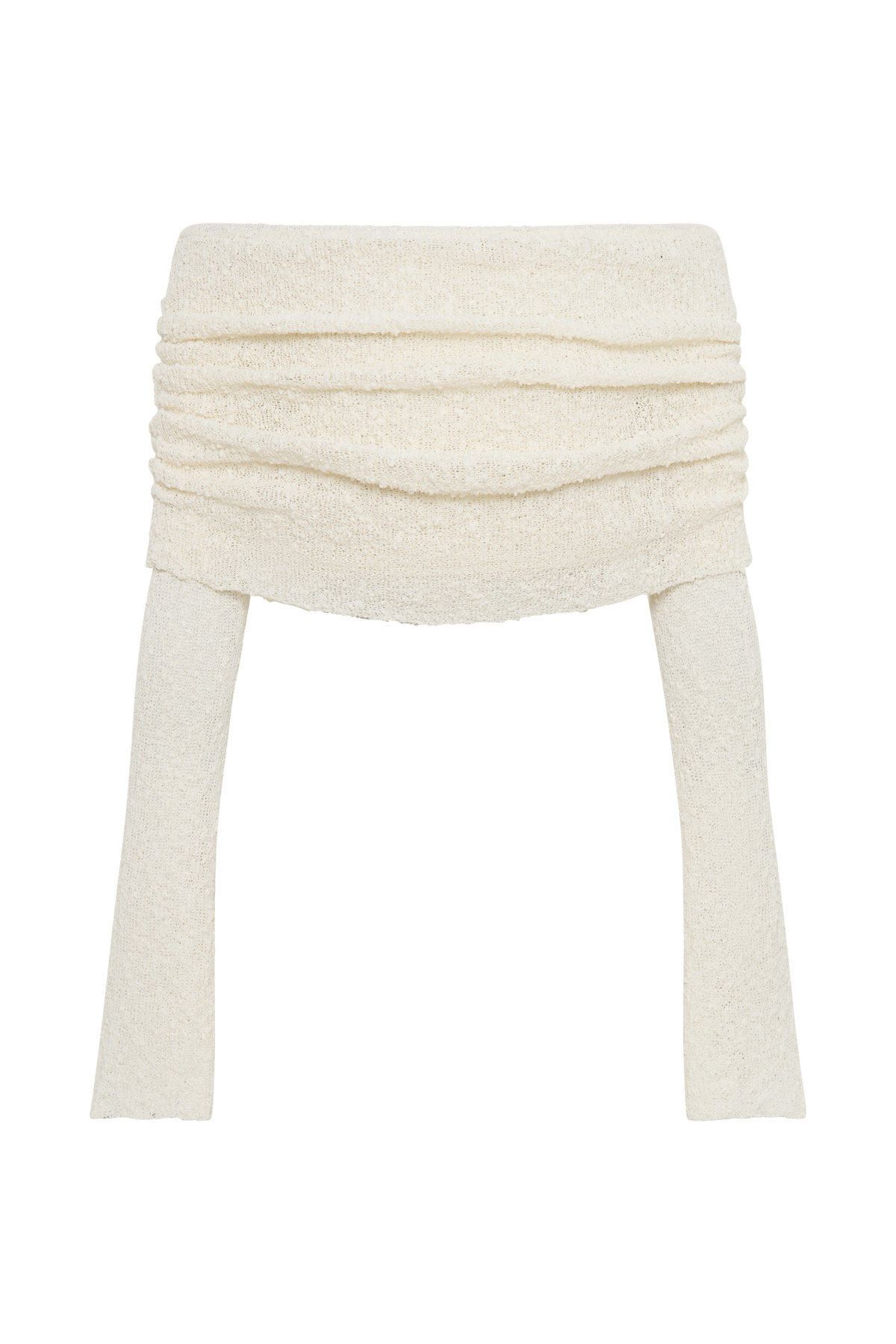 Marisol Off Shoulder Boucle Top - Ivory #9