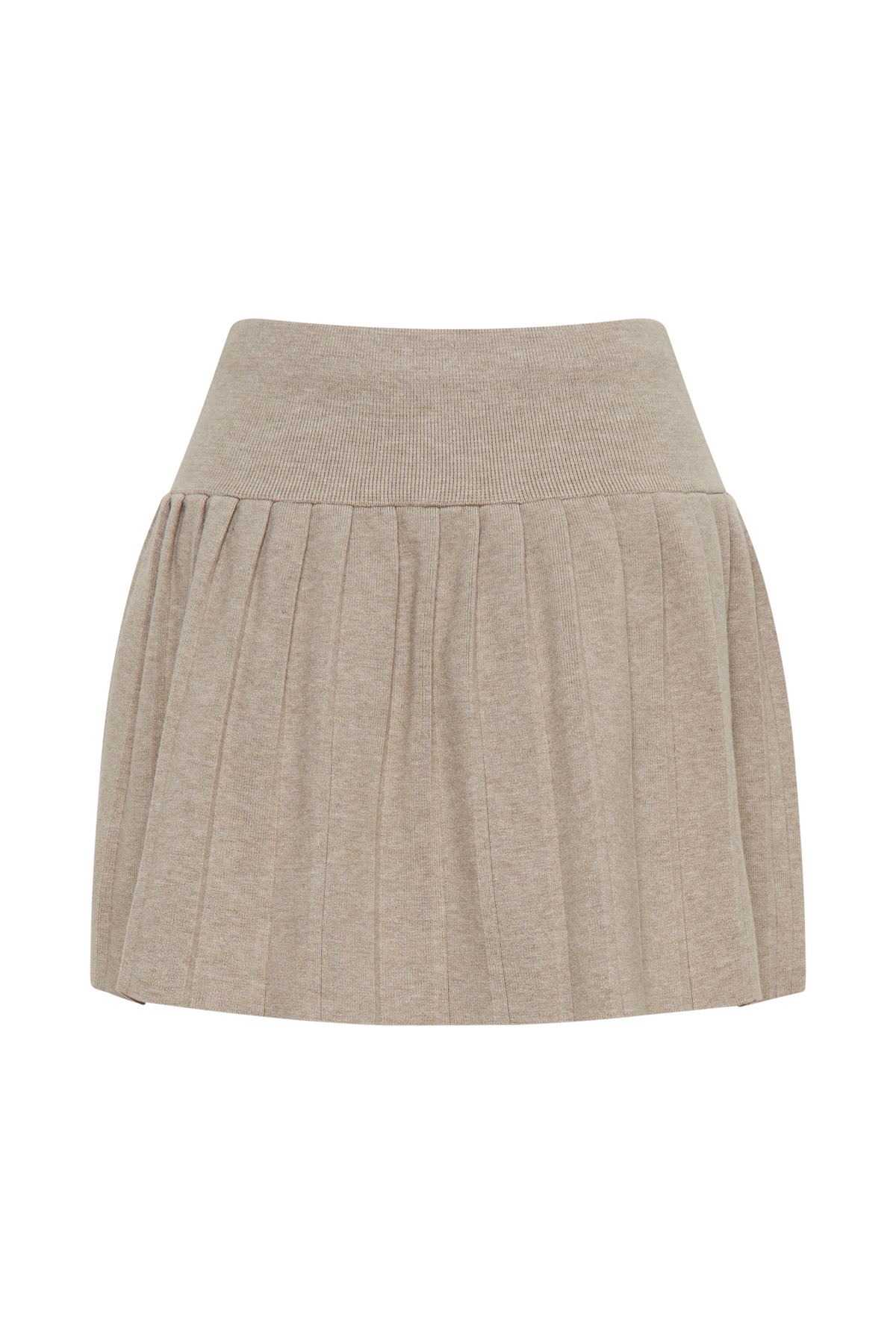 Beverly Knit Pleated Mini Skirt - Oak #11