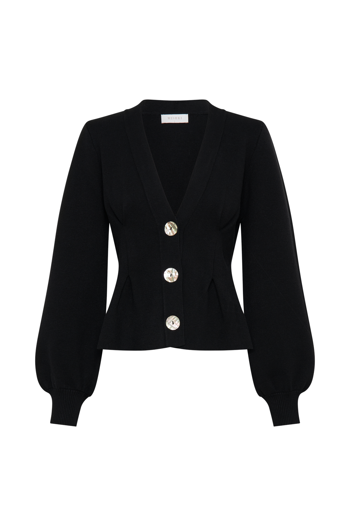 Beverly Knit Cinched Cardigan - Black #8