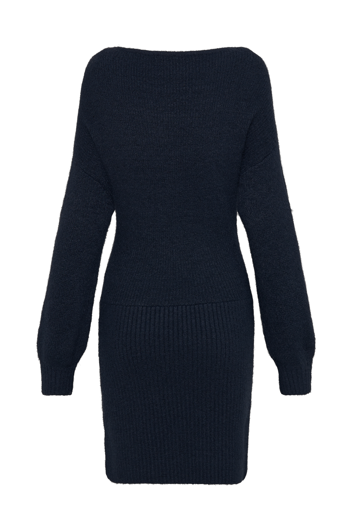 Rafferty Boat Neck Knit Mini Dress - Navy #9