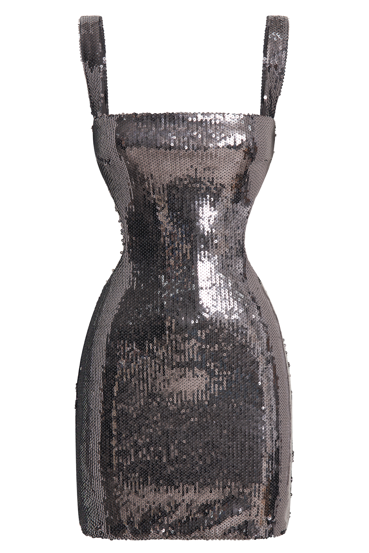 Adoria Sequin Cut Out Mini Dress - Charcoal #12