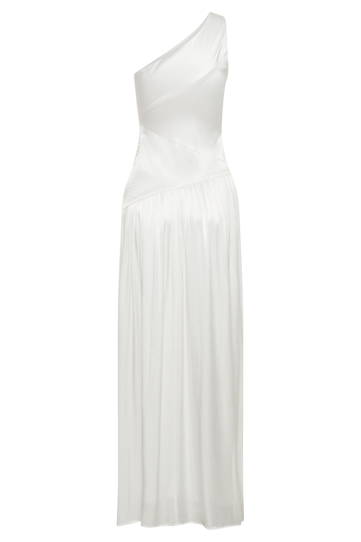 Jenna One Shoulder Pleated Maxi Dress - Ivory #7