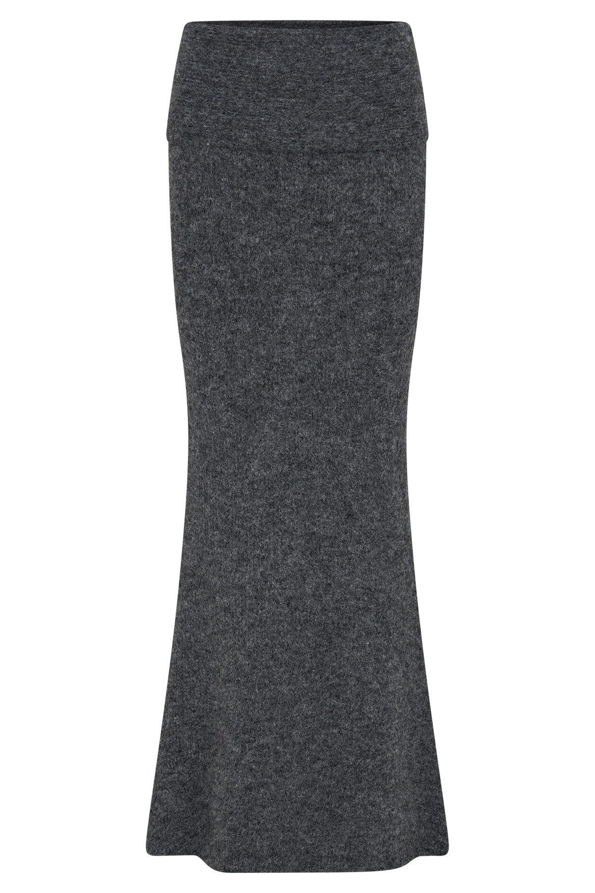 Charlotte Knit Maxi Skirt With Overlay - Charcoal #11
