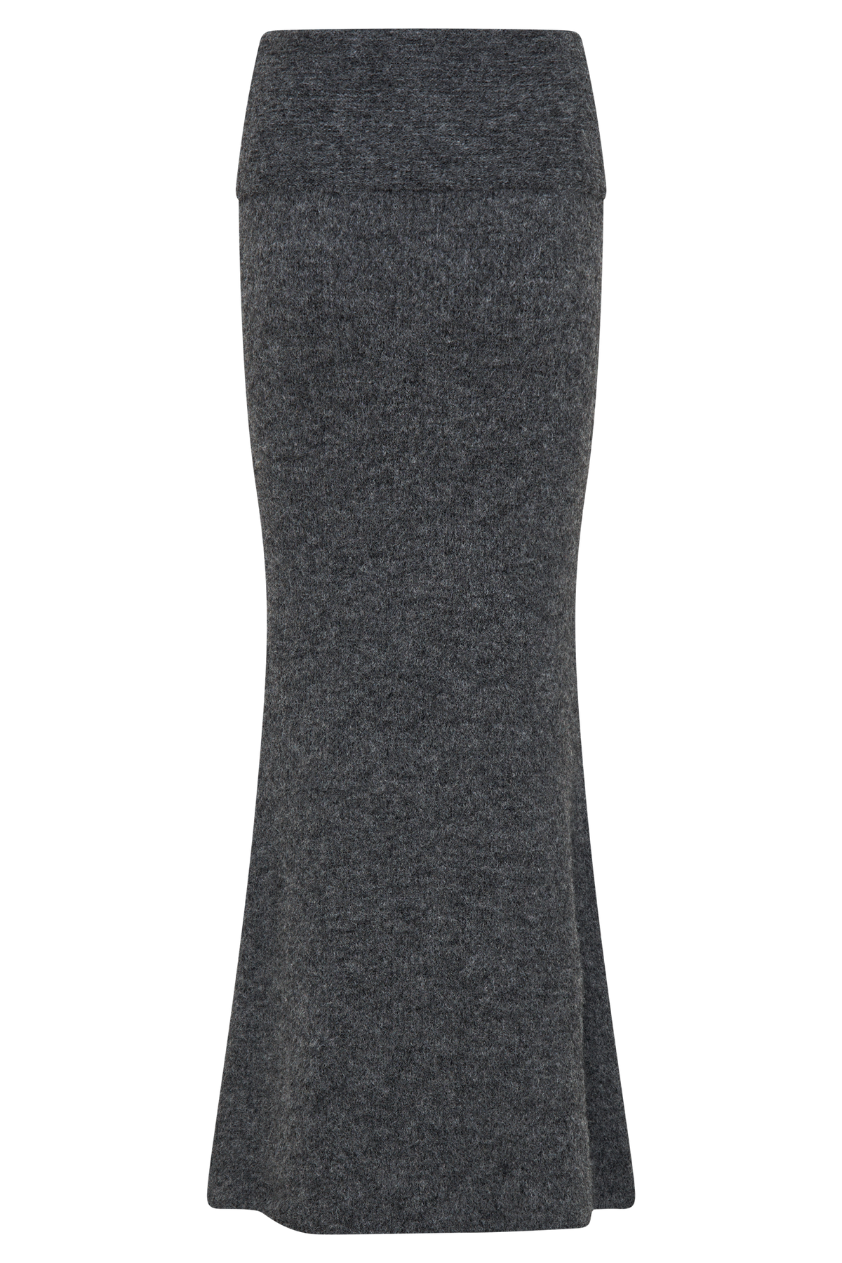 Charlotte Knit Maxi Skirt With Overlay - Charcoal #10