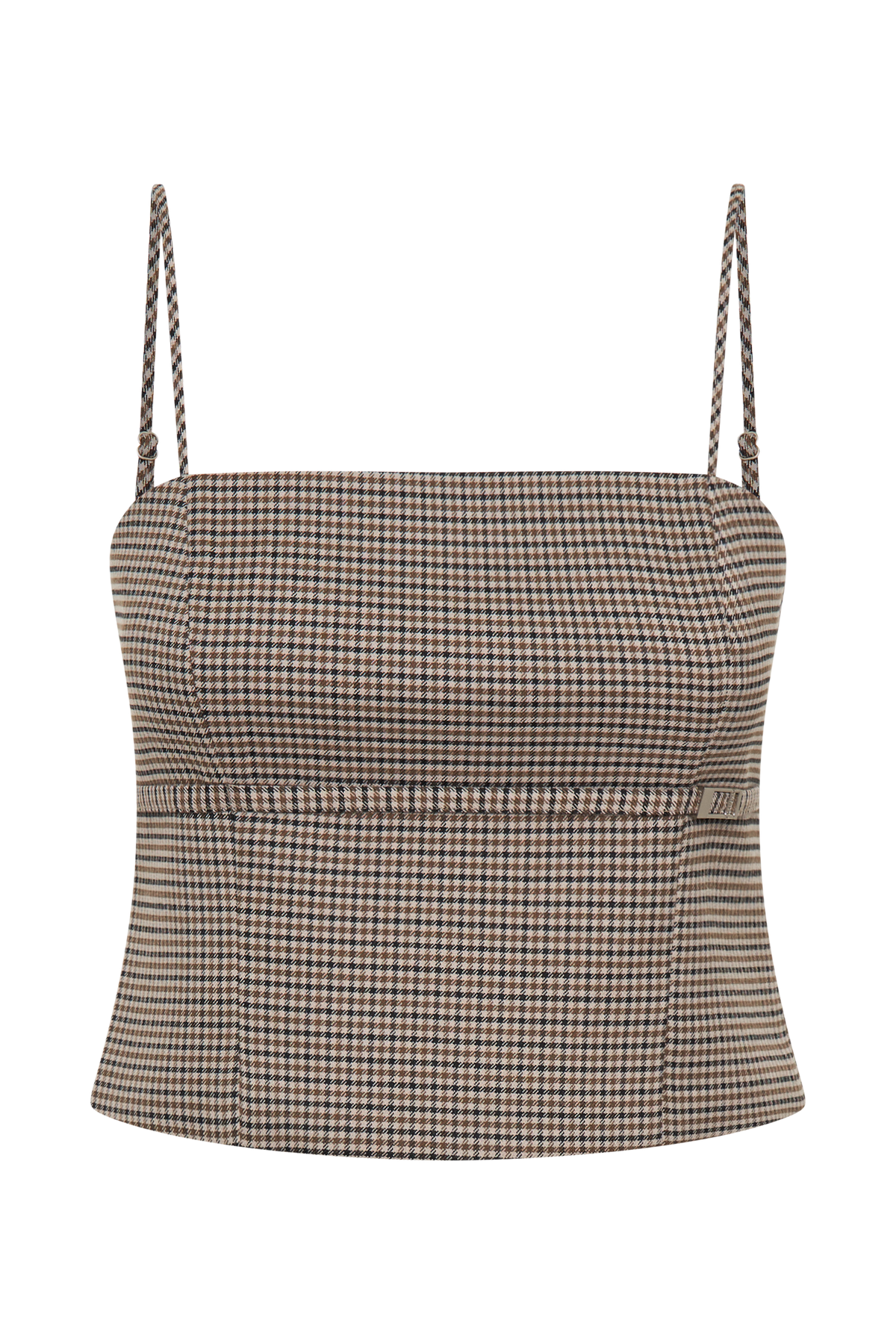 Aberley Crop Top - Tan Check #9