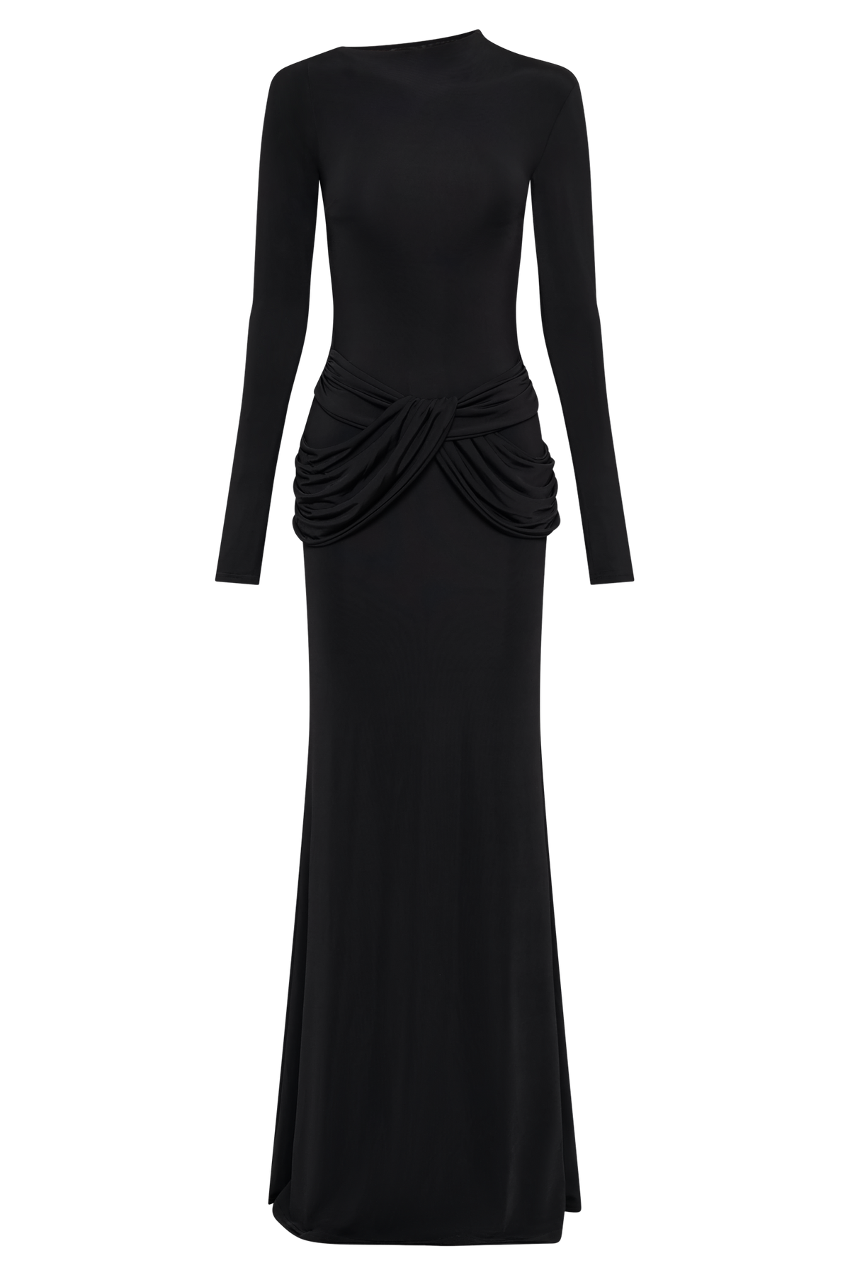 Halcyon Long Sleeve Slinky Maxi Dress - Black #8