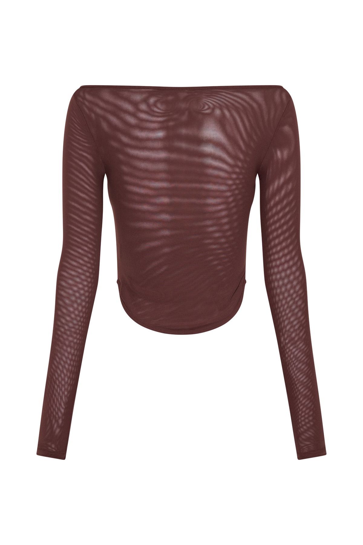 Colette Boat Neck Mesh Top - Mahogany #9