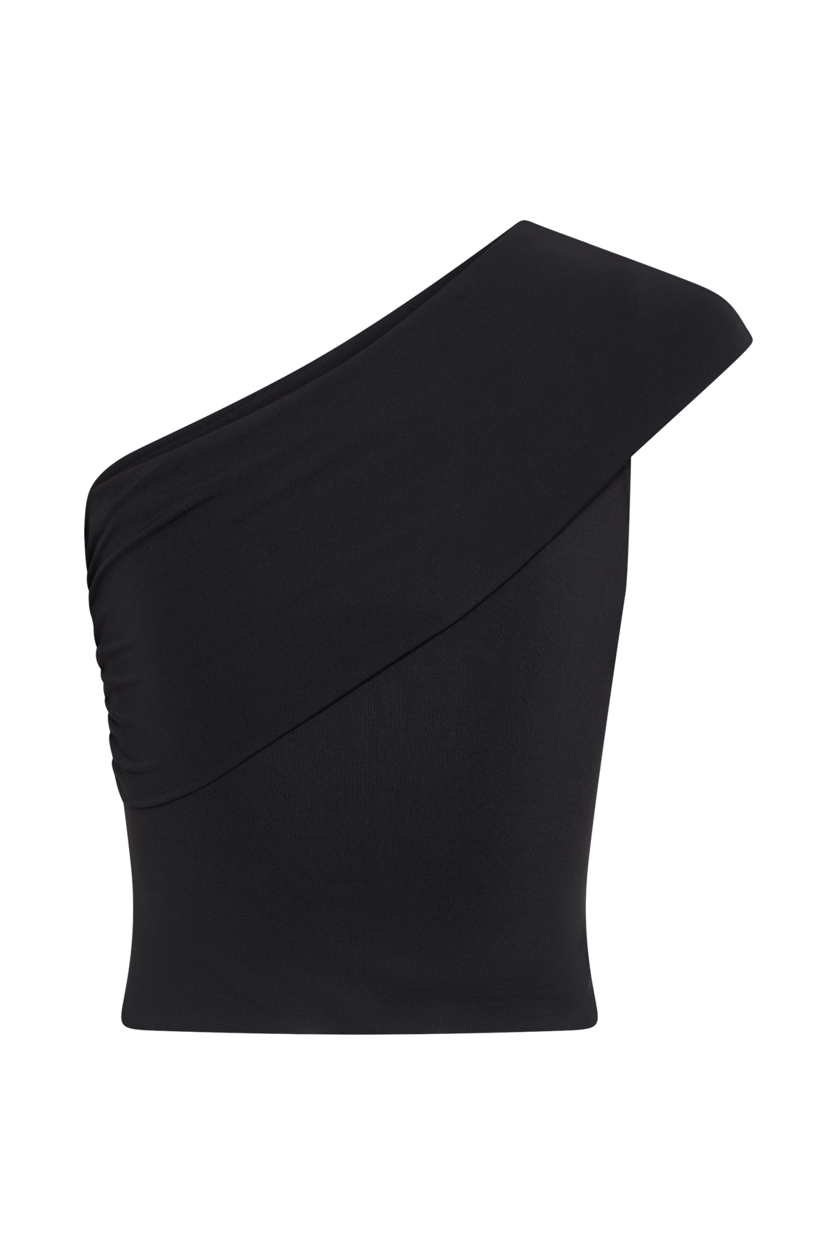 Solene One Shoulder Recycled Nylon Twist Top - Black #9