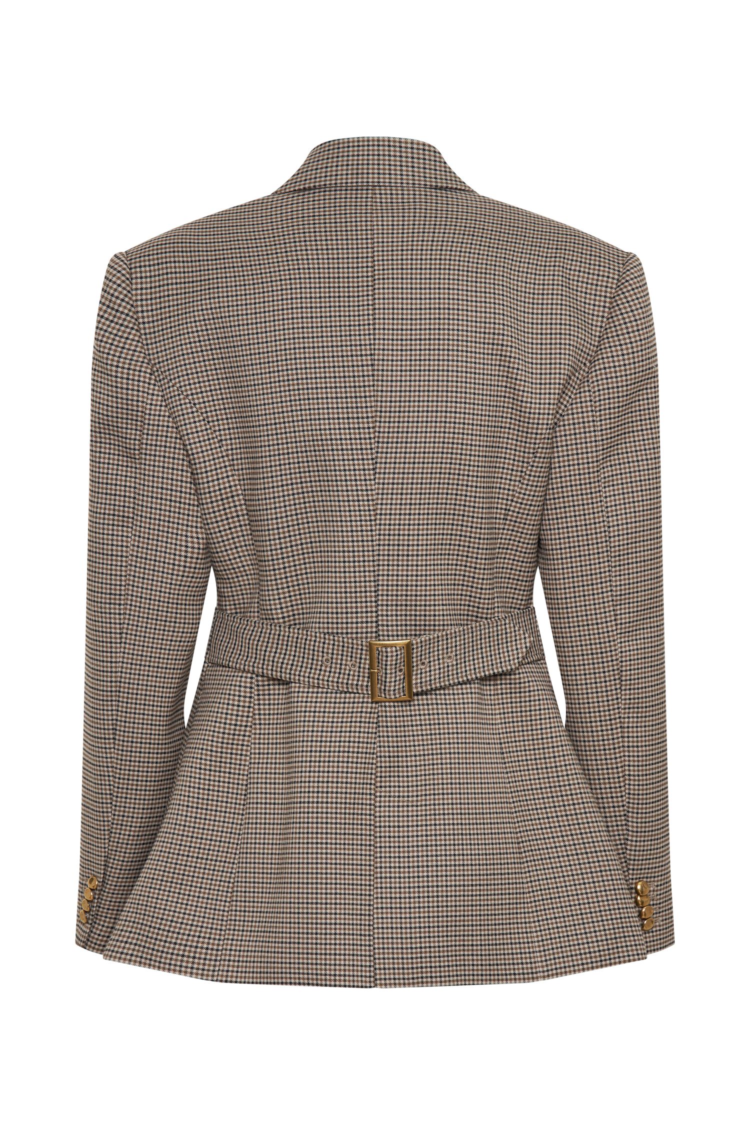Mila Shaped Blazer - Tan Check #6