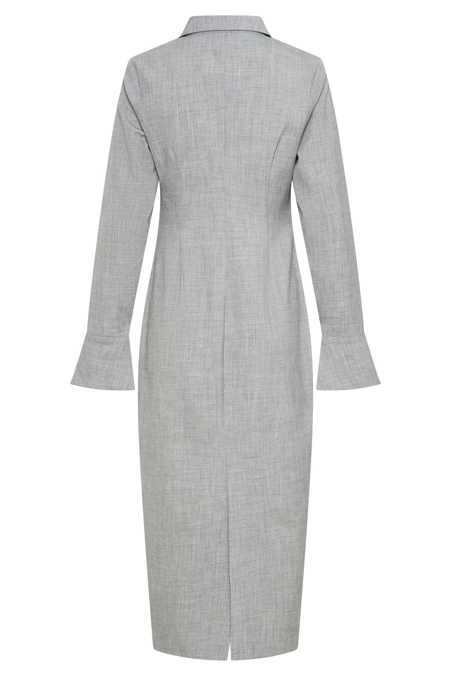 Dorian Fitted Shirt Midi Dress - Charcoal Marle #9