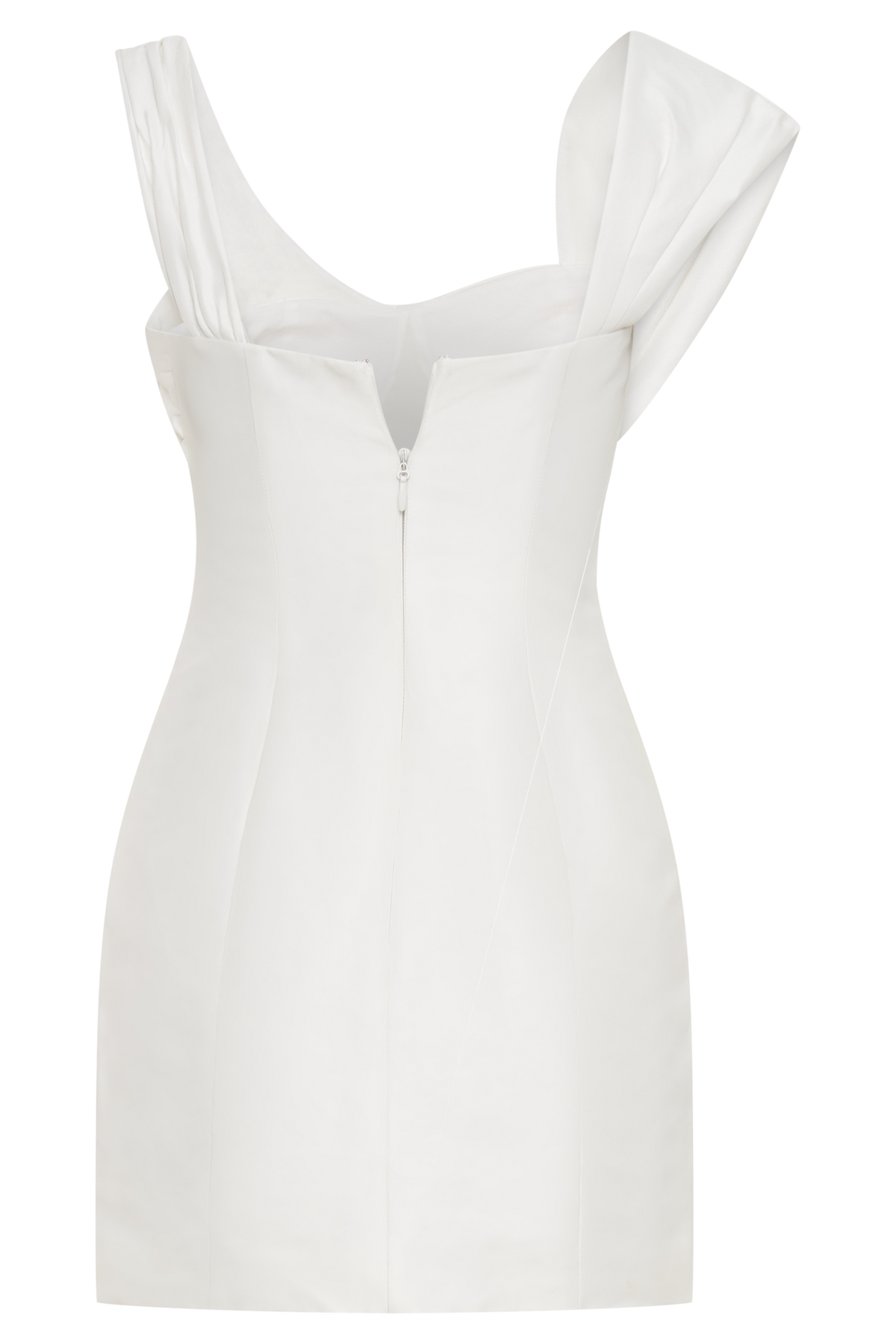 Farrah Structured Draped Mini Dress - White #13