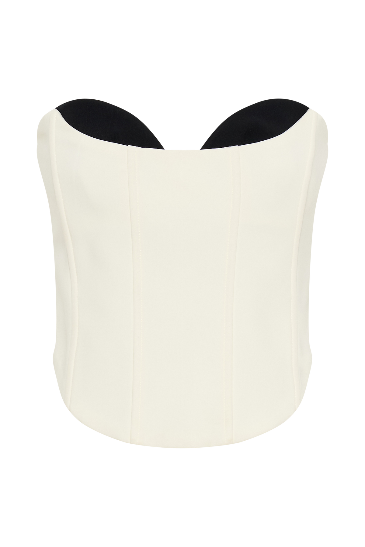 Oceane Contrast Suiting Strapless Corset - White