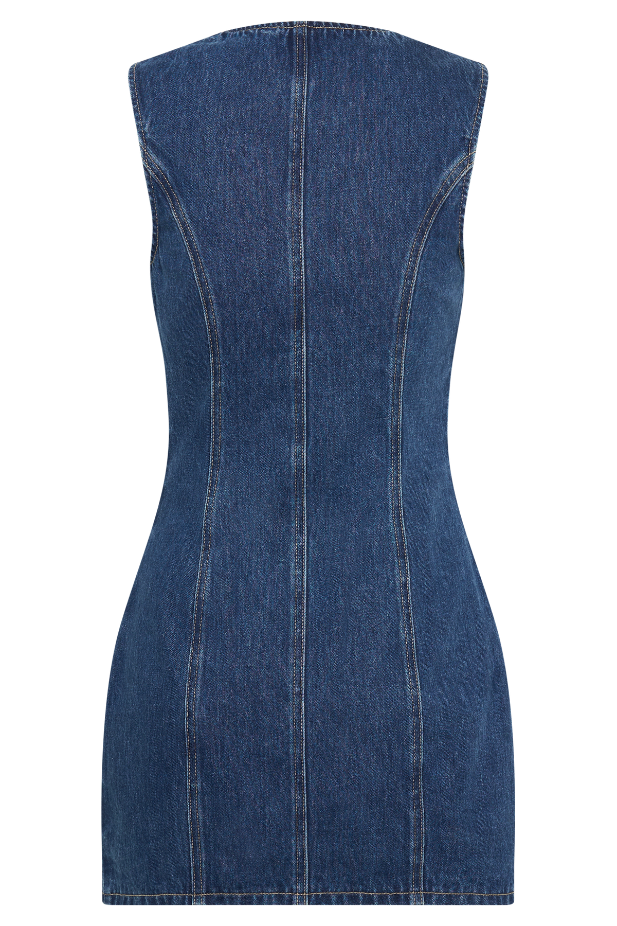Jane Button Down Denim Mini Dress - Dark Blue #8