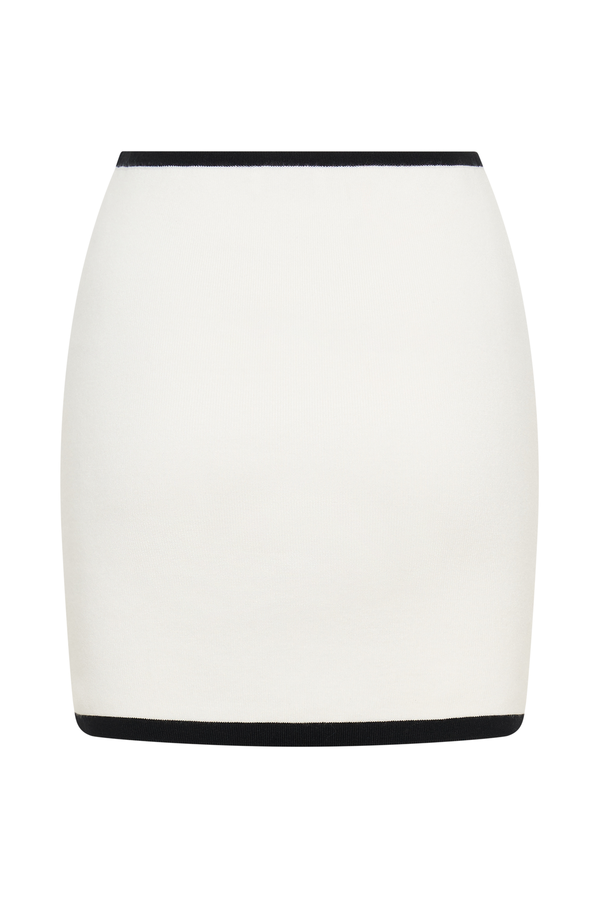 Becky Contrast Knit Mini Skirt - Ivory & Black