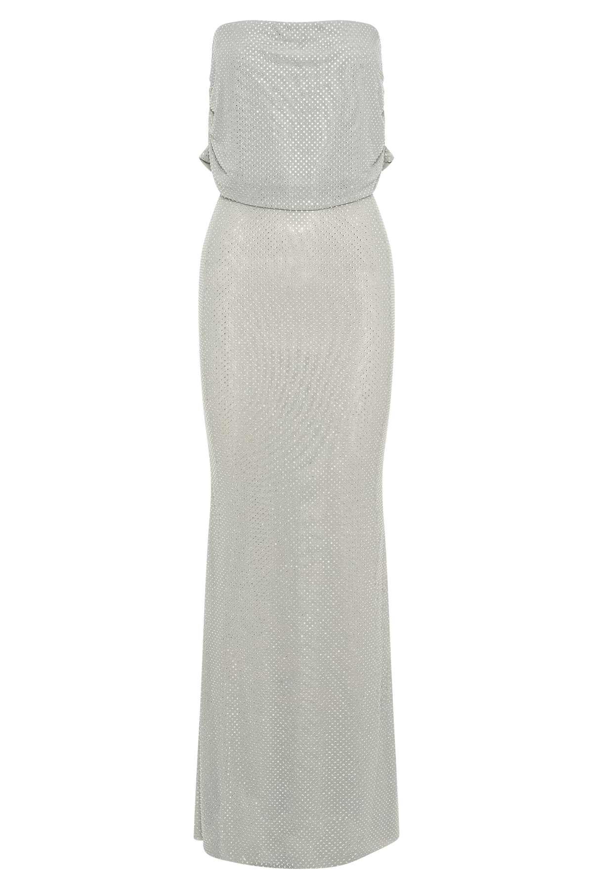 Arna Off Shoulder Diamante Maxi Dress - Silver #11