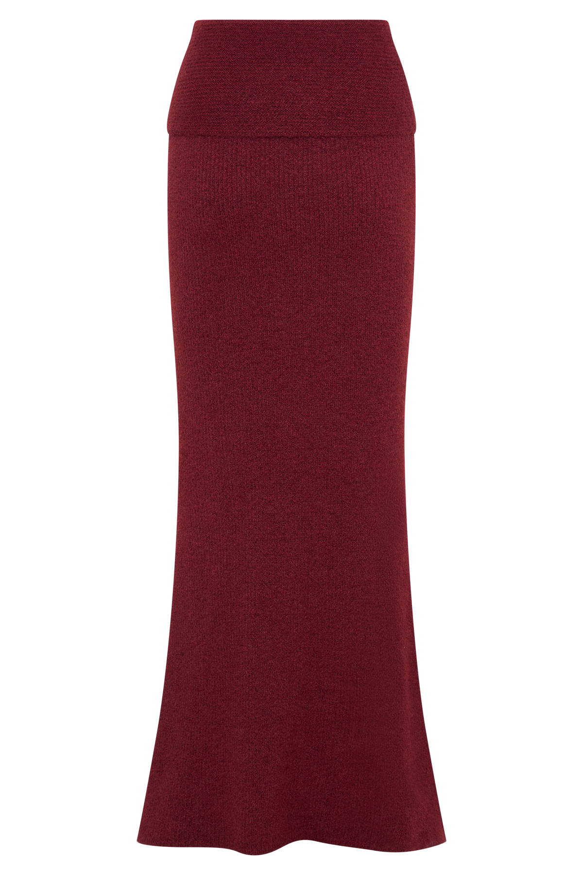 Charlotte Knit Maxi Skirt With Overlay - Merlot #10