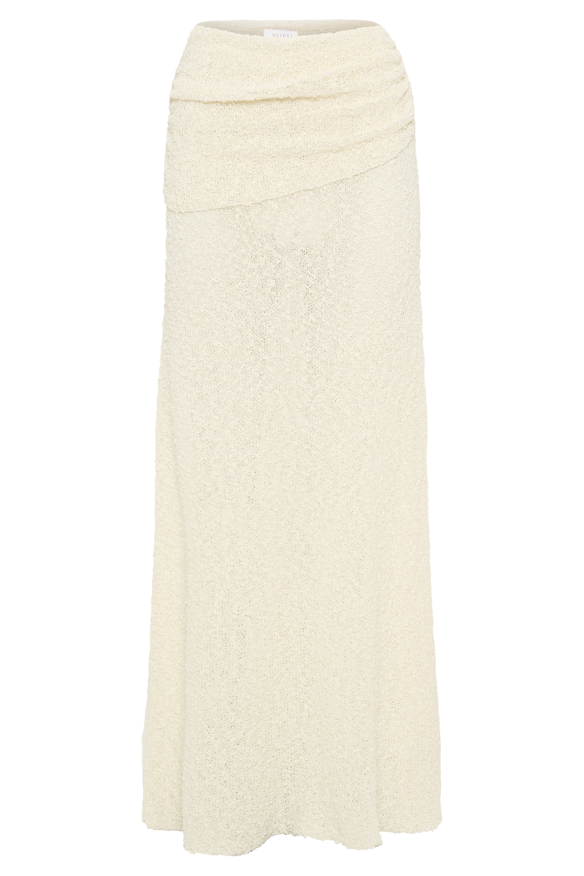 Petra Ruched Knit Maxi Skirt - Ivory #12