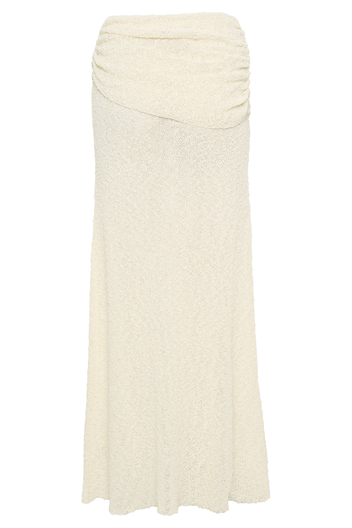 Petra Ruched Knit Maxi Skirt - Ivory