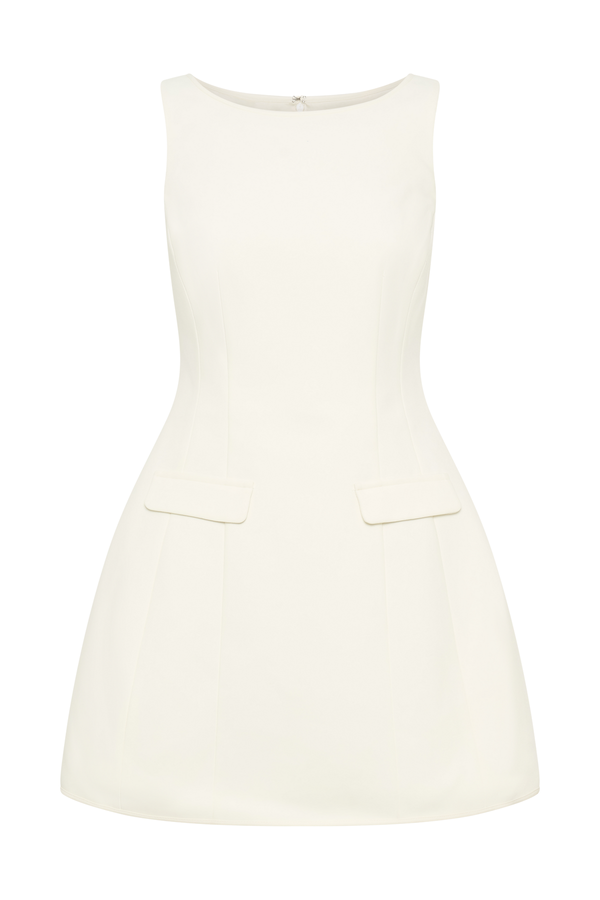 Evanna Sleeveless Suiting Mini Dress - Ivory #8