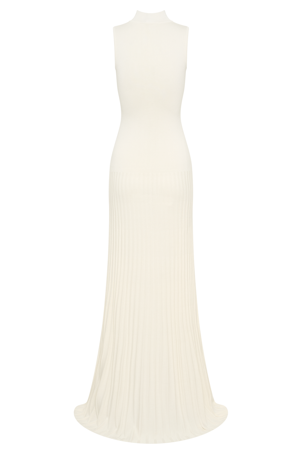 Mavis High Neck Pleated Maxi Dress - Ivory #8