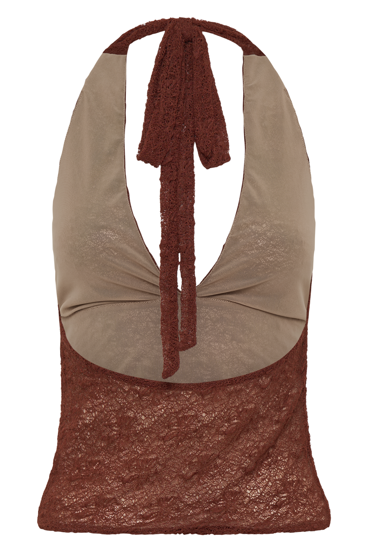 Asher Sheer Lace Halter Top - Chilli #11