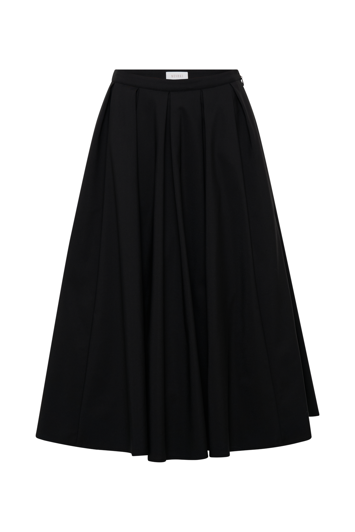 Jemima Cotton Midi Skirt - Black