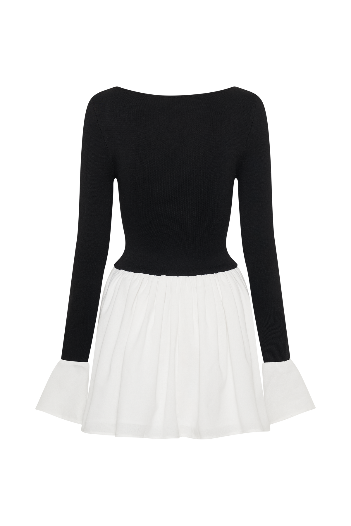 Sansa Knit And Linen Mini Dress - Black & White #9
