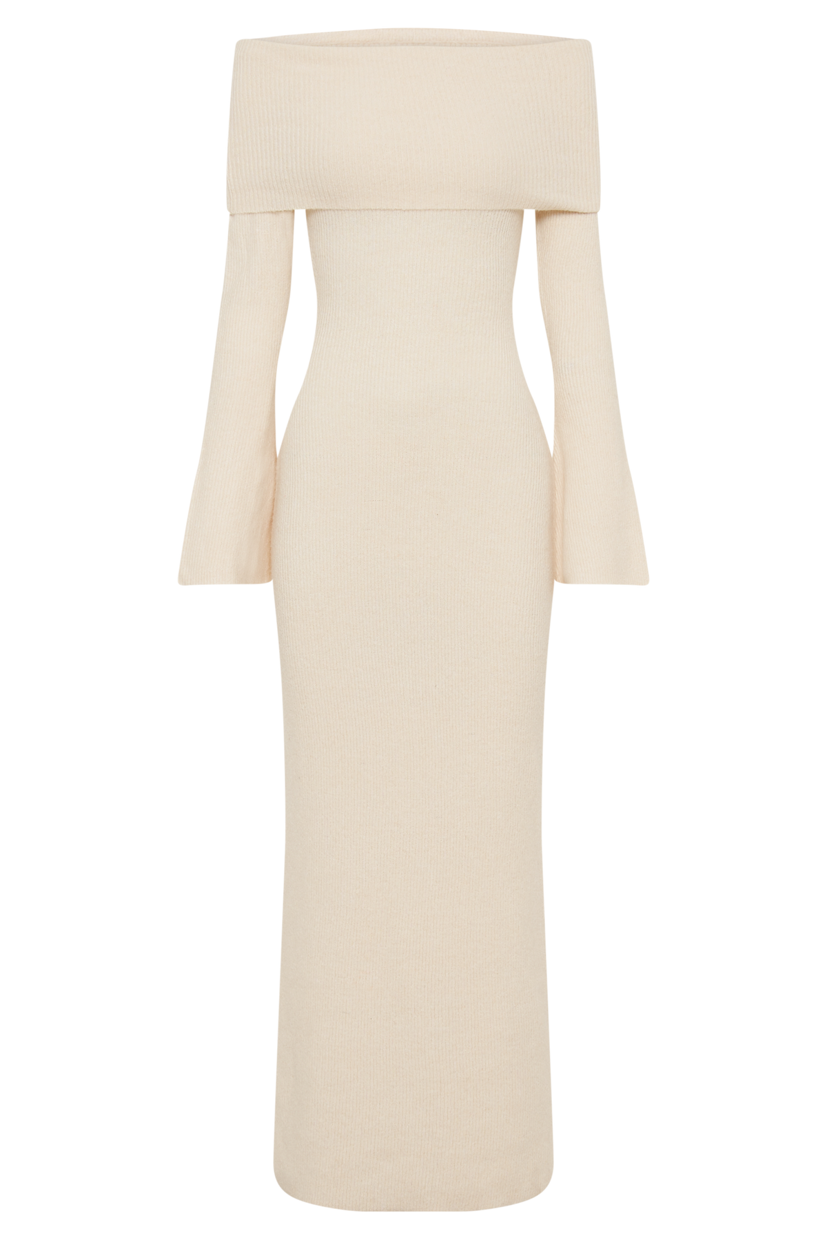Katherine Off Shoulder Knit Maxi Dress - Ivory #9