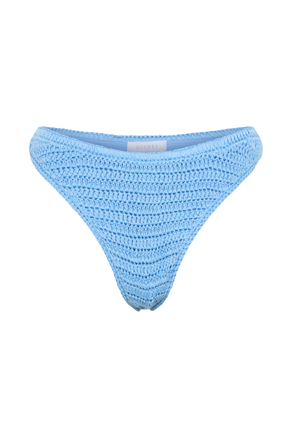 Skye Floral Crochet Tie Up Bikini Bottom - Cornflower Blue #12
