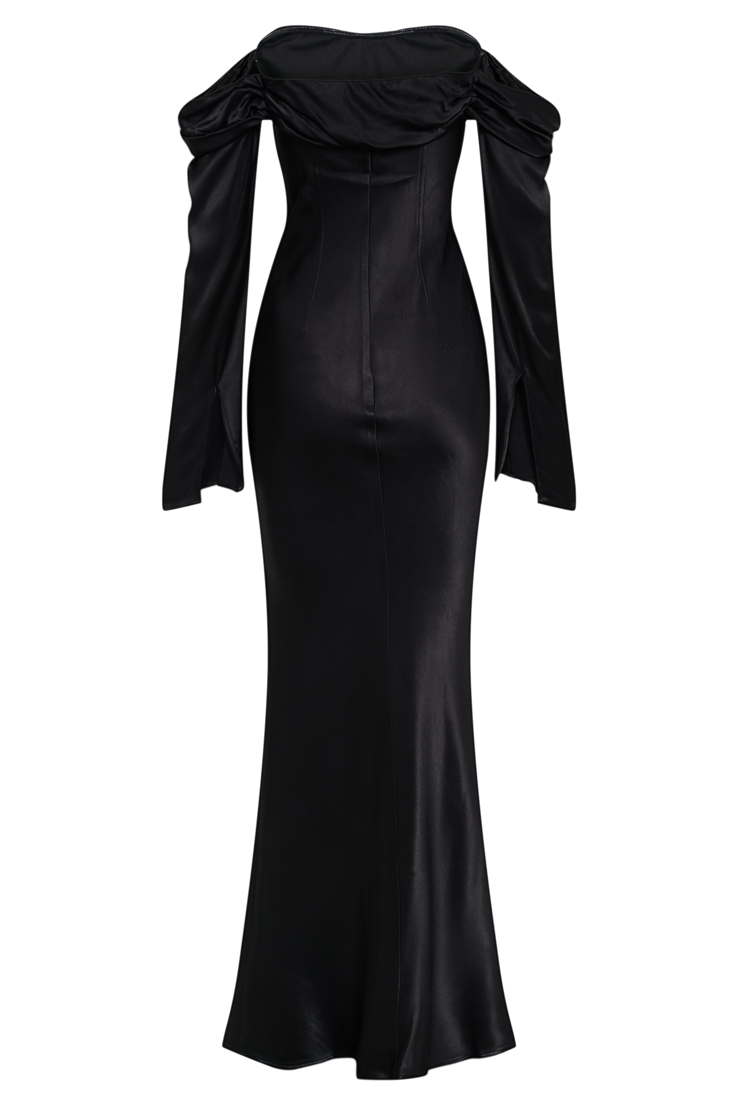 Giselle Off Shoulder Cowl Neck Maxi Dress - Black #8